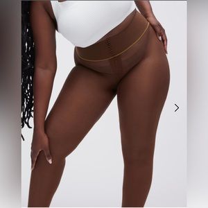 Nude Super Sheer Rip-Resist Tights - Medium Brown, Size M